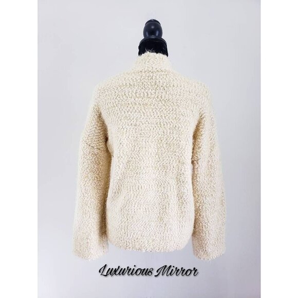 Chelsea & Theodore Cozy Teddy Knit Warm Popcorn Turtleneck Pullover Sweater Sz L - Picture 5 of 9